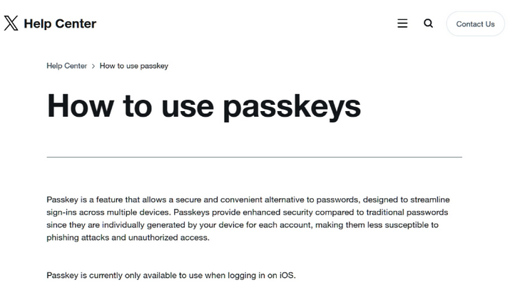 乌烈镇苹果维修店铺分享iOS用户如何通过通行密钥(Passkey)登录 