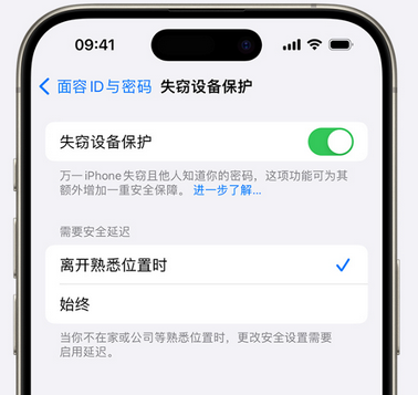 乌烈镇苹果手机维修分享iOS17'失窃设备保护'功能是什么？ 